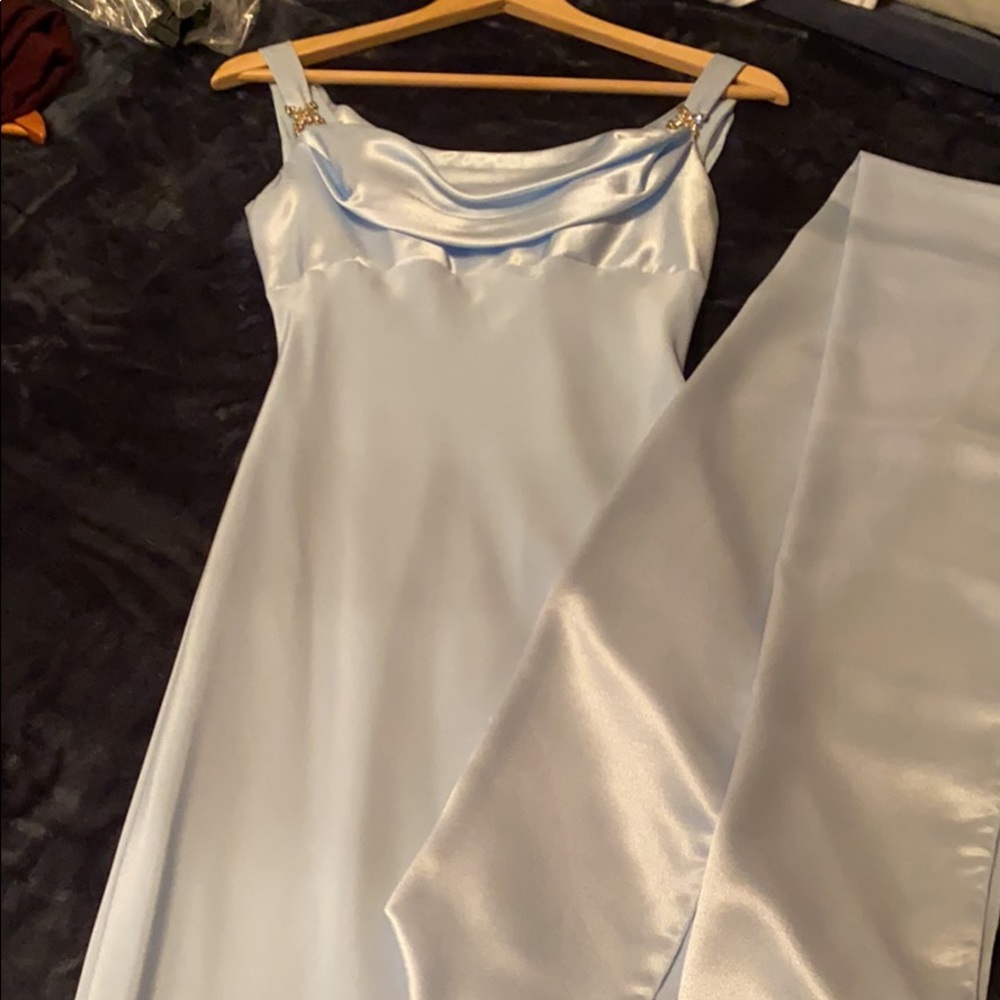 Baby blue evening gown